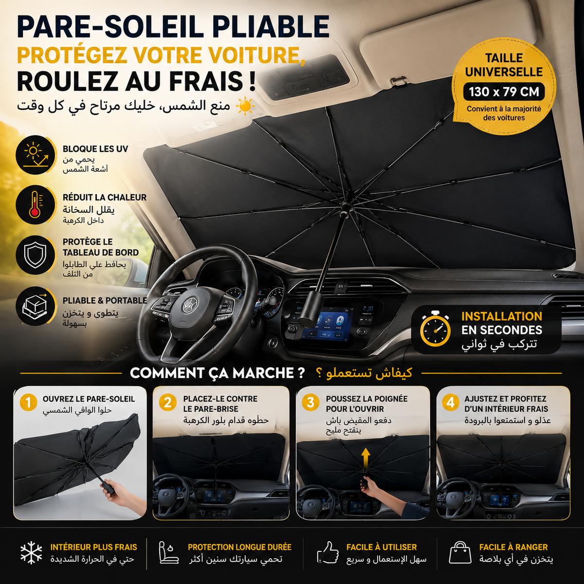 para_soleil Voiture Pliable
