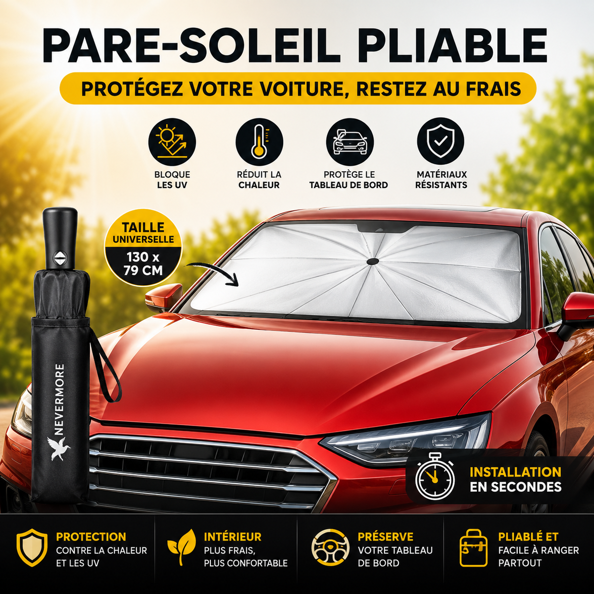 ParaFresh™ – Pare-soleil parapluie pour voiture